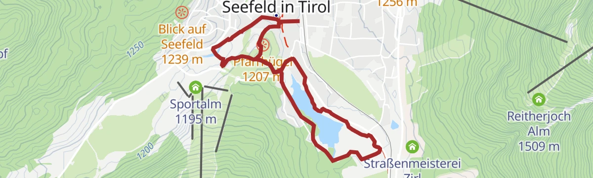 Route map: Dorfrundwanderung Wildsee, Pfarrhügel & Seekirchl